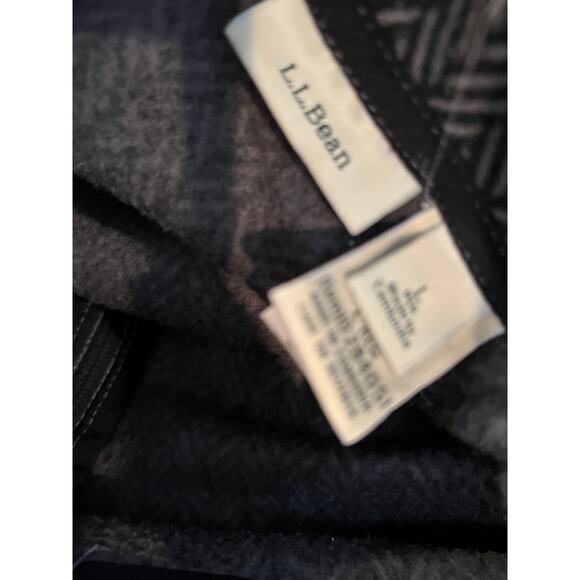 LL Bean Fleece Cape Gray Herringbone Print L - Picture 6 of 7